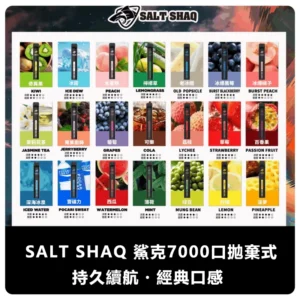 SALT SHAQ 鯊克 拋棄式電子煙 (7000口 / 21種口味)